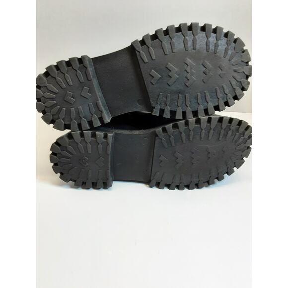 Sugar Black Womens Ankle Chain Buckle Combat Boots - Picture 8 of 8